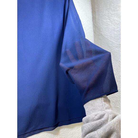 Patra Women Petite Blue Beaded Collar Formal Blazer Jacket Topper Womens Sz 22 - Picture 5 of 11